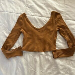Arizona Jean Company Brown Ribbed Crop Top Size XS